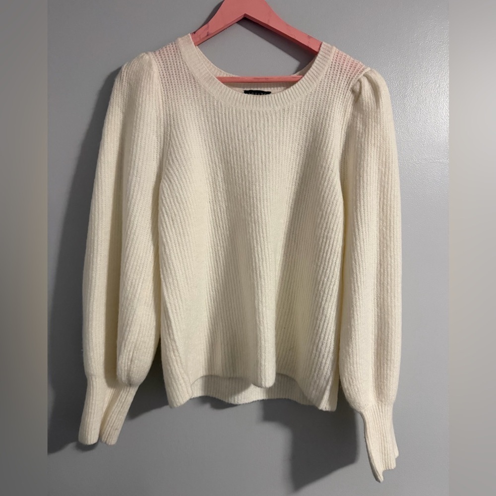 1. State Cream Balloon Sleeve Knit Sweater - Picture 2 of 5